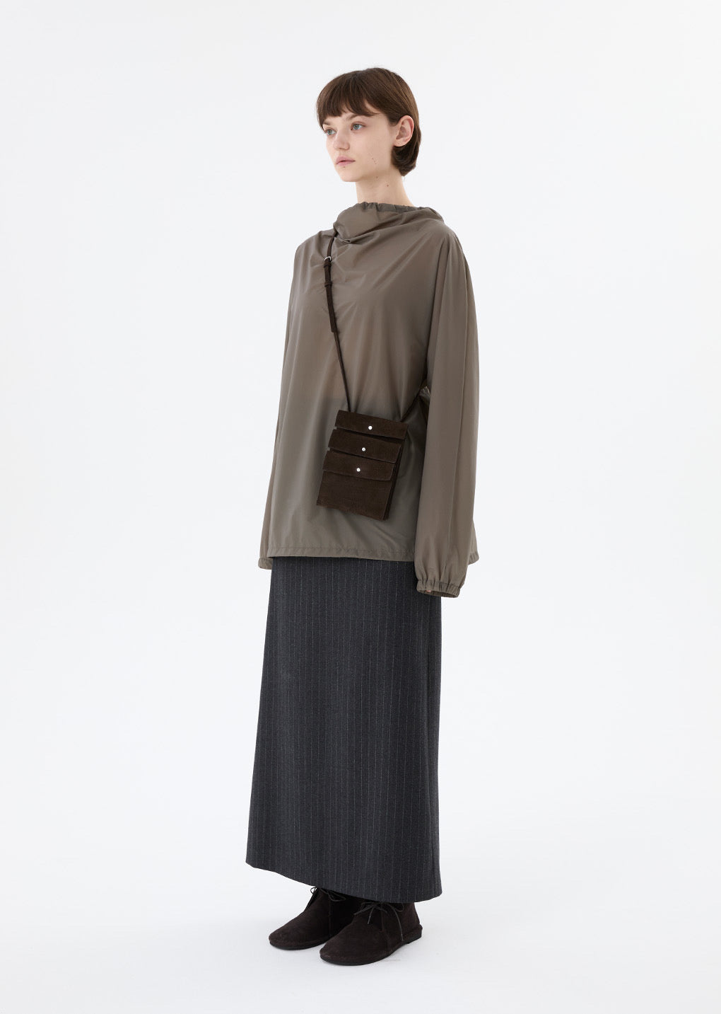 25早秋 SHEER NYLON COWL NECK ANORAK