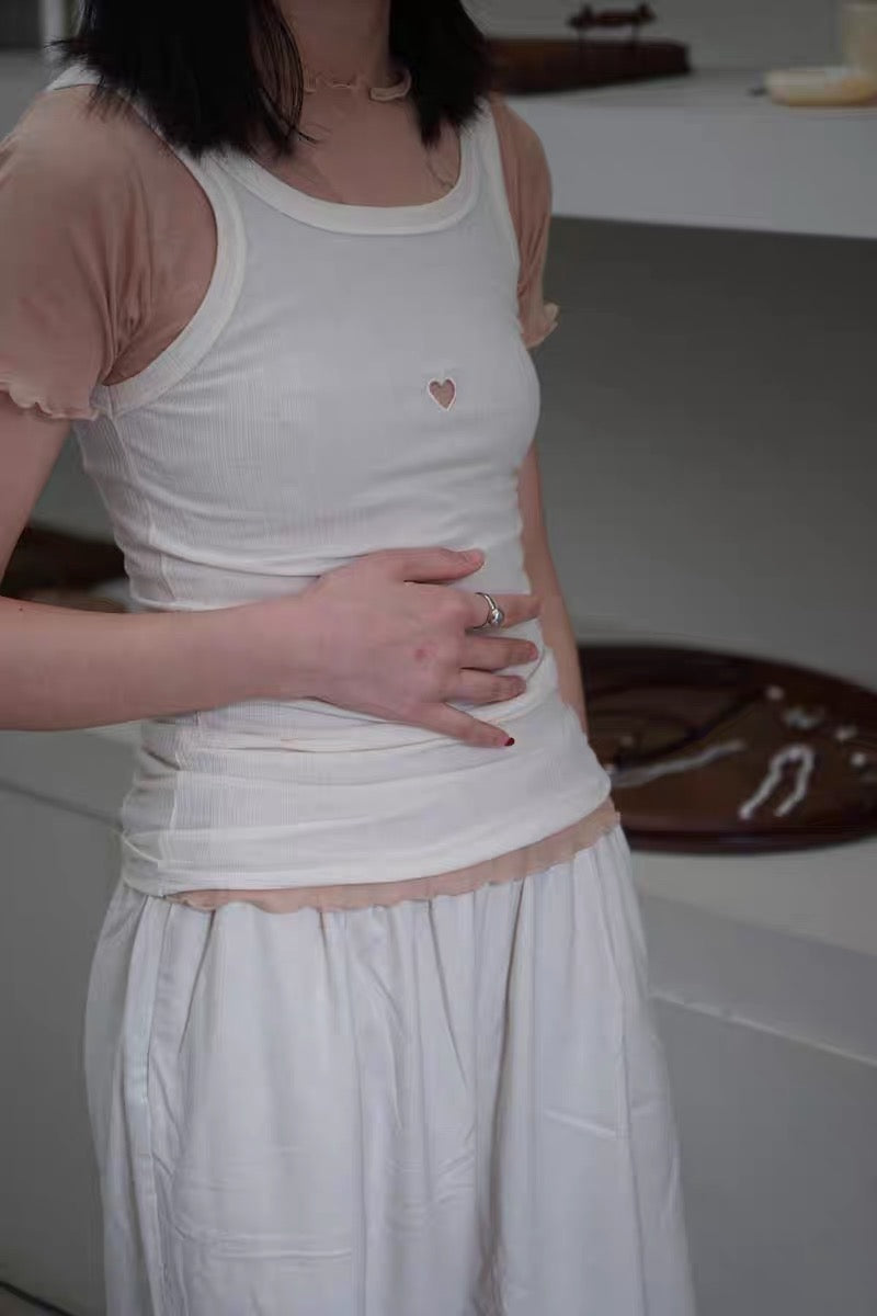 24早春 HEART TANK 镂空爱心吊带