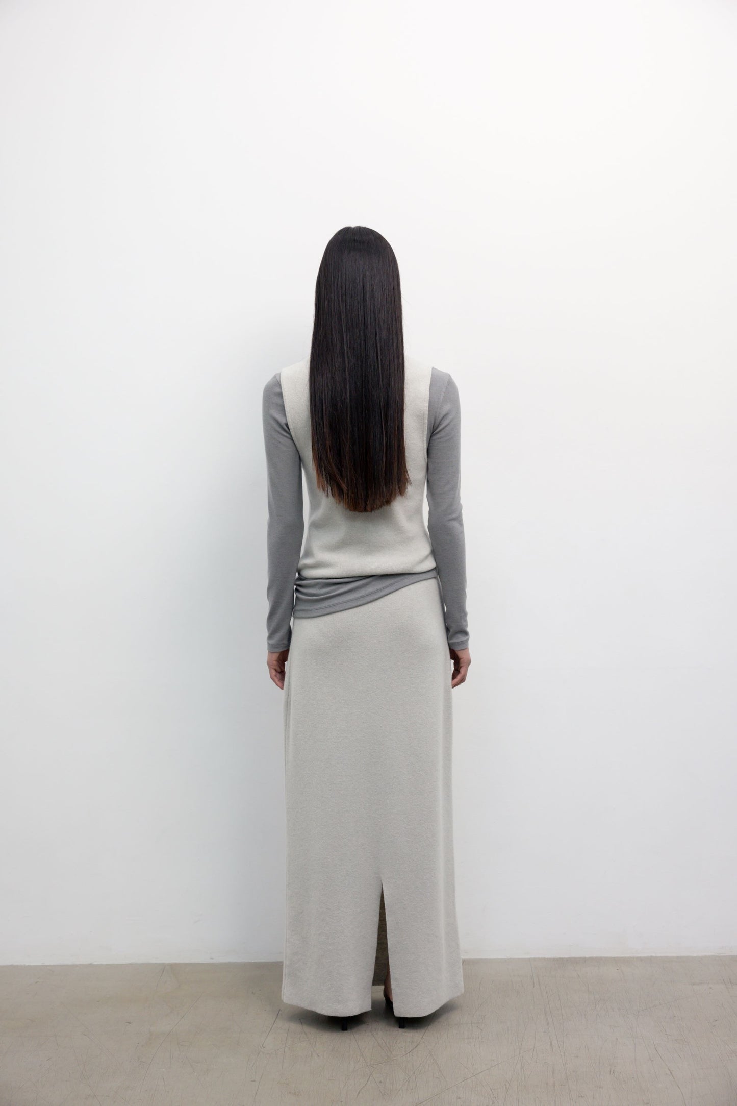 25早秋 STRING STRAIGHT KNIT 半裙
