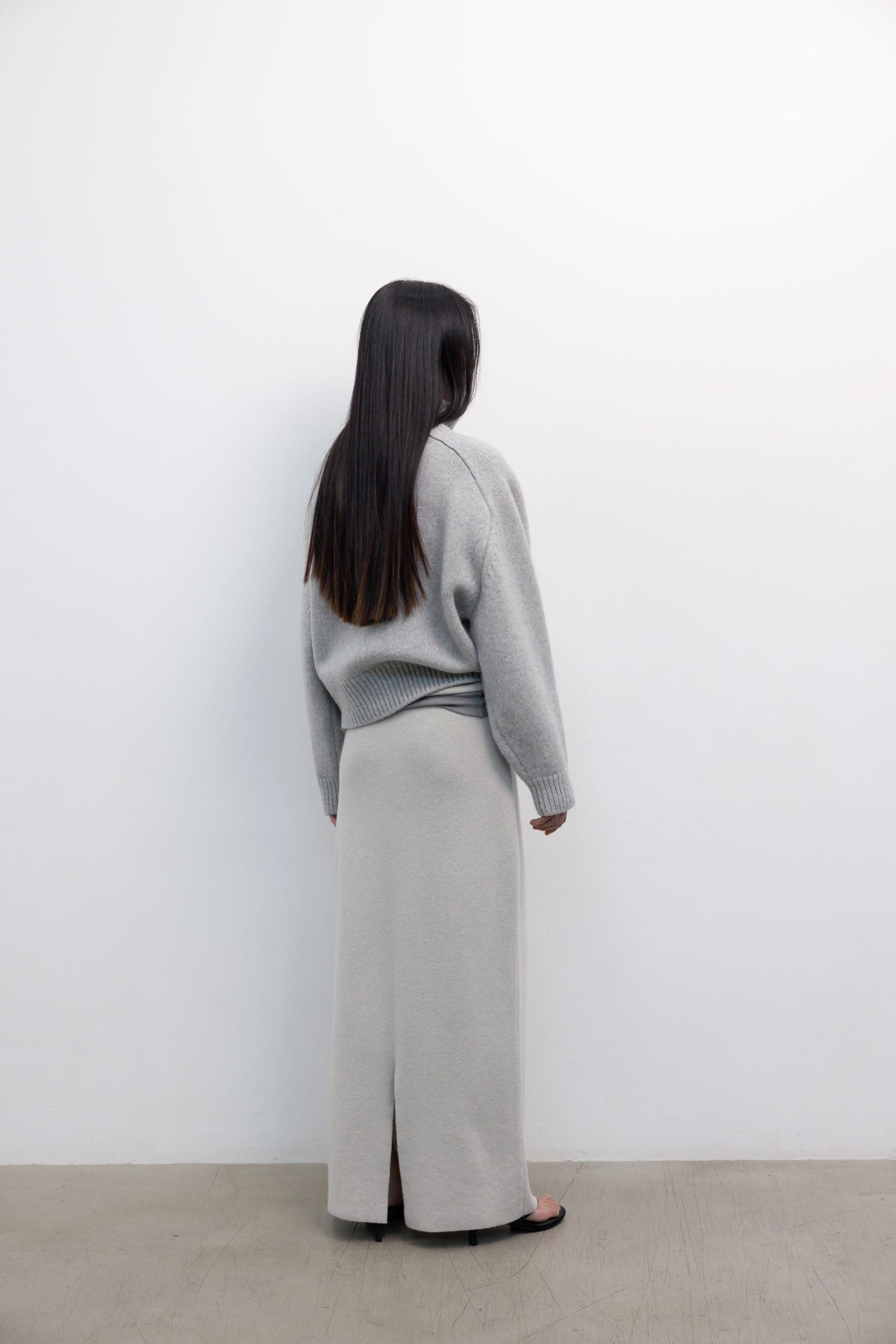 25早秋 STRING STRAIGHT KNIT 半裙