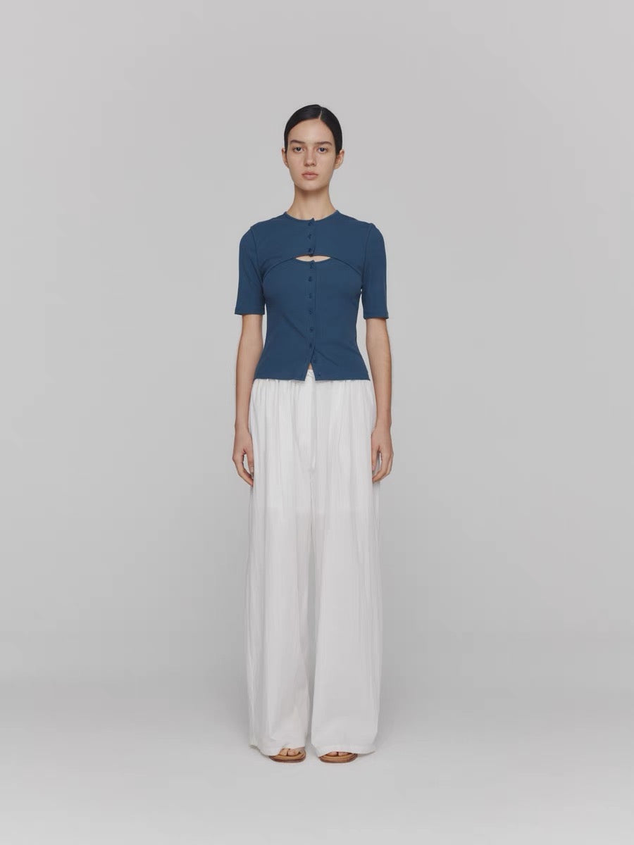 24春夏 COTTON BANDING WIDE PANTS
