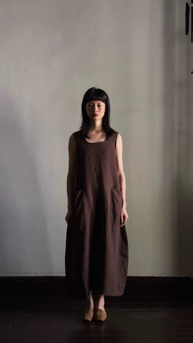 SLEEVELESS 毛边背心裙