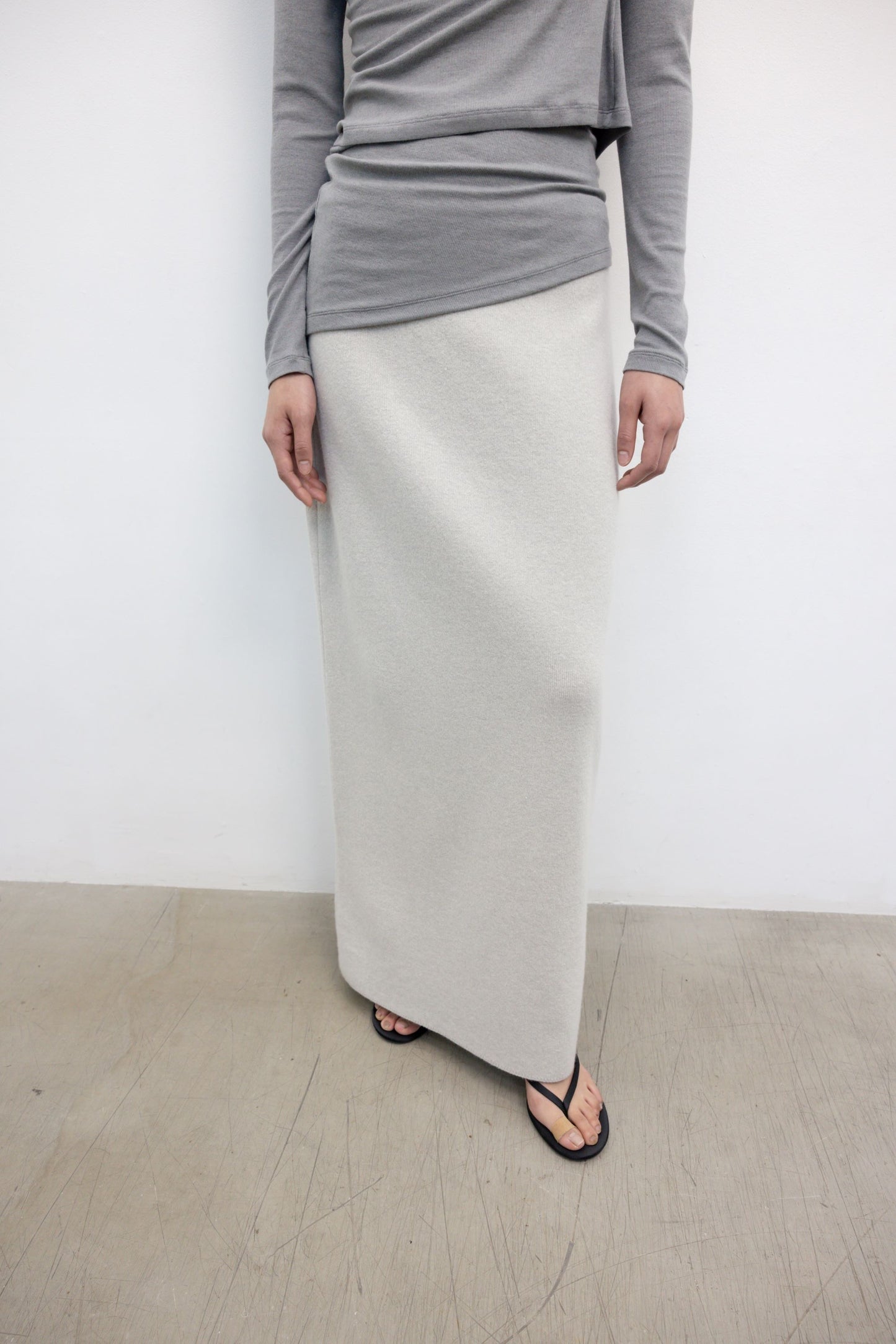 25早秋 STRING STRAIGHT KNIT 半裙