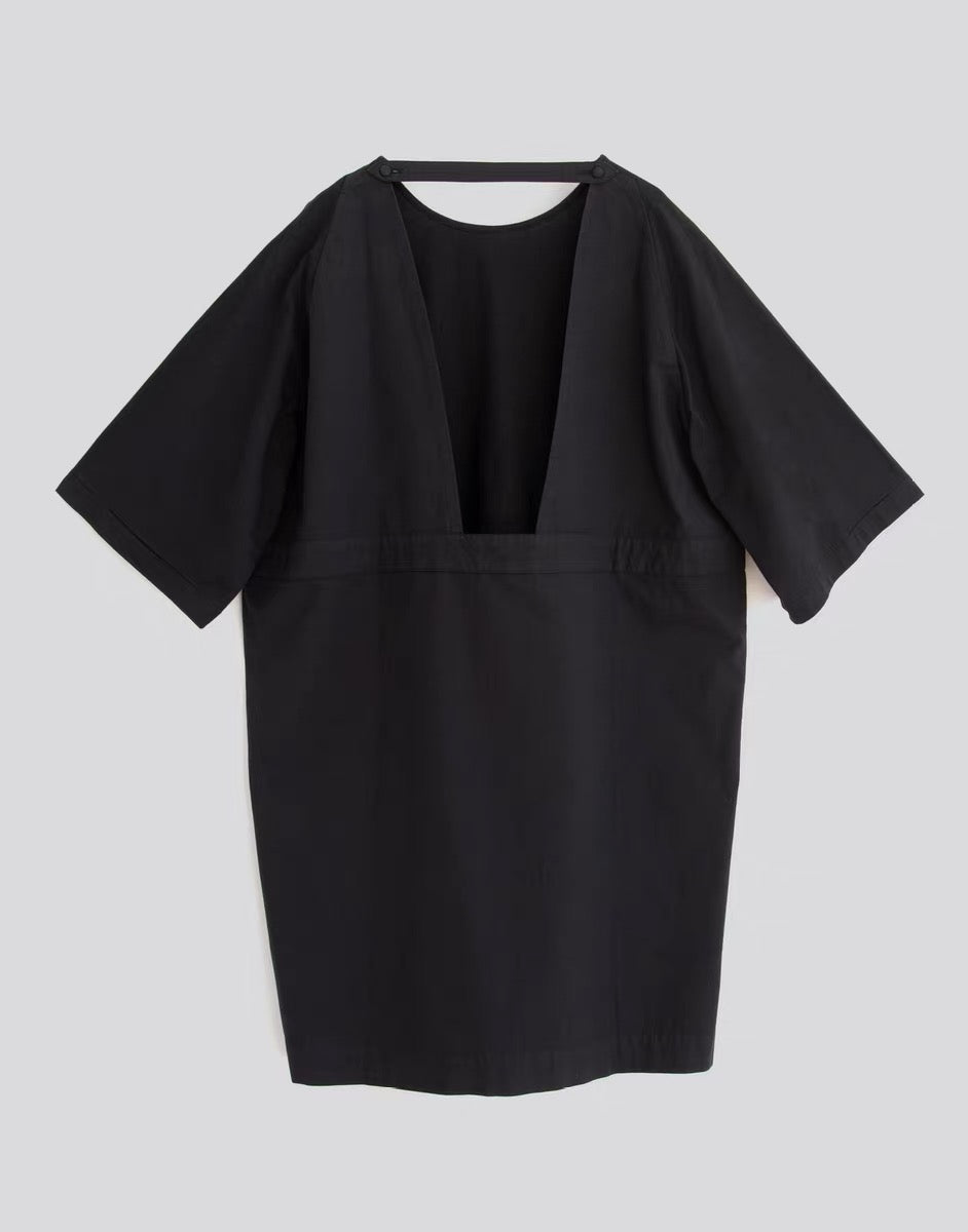 t shirt dress with open back Women's T-Shirt Dress with Open Back 3XL / Black and White Stripes