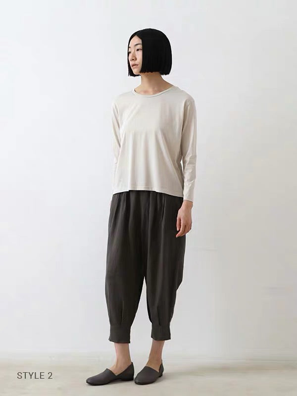 26秋冬 water linen hem tuck pants