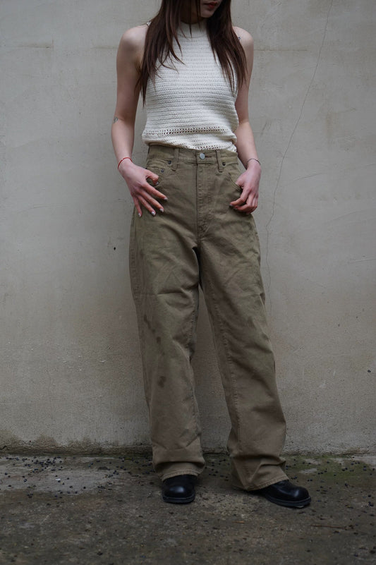 26早春 SULFUR OXFORD VINTAGE WIDE PANTS
