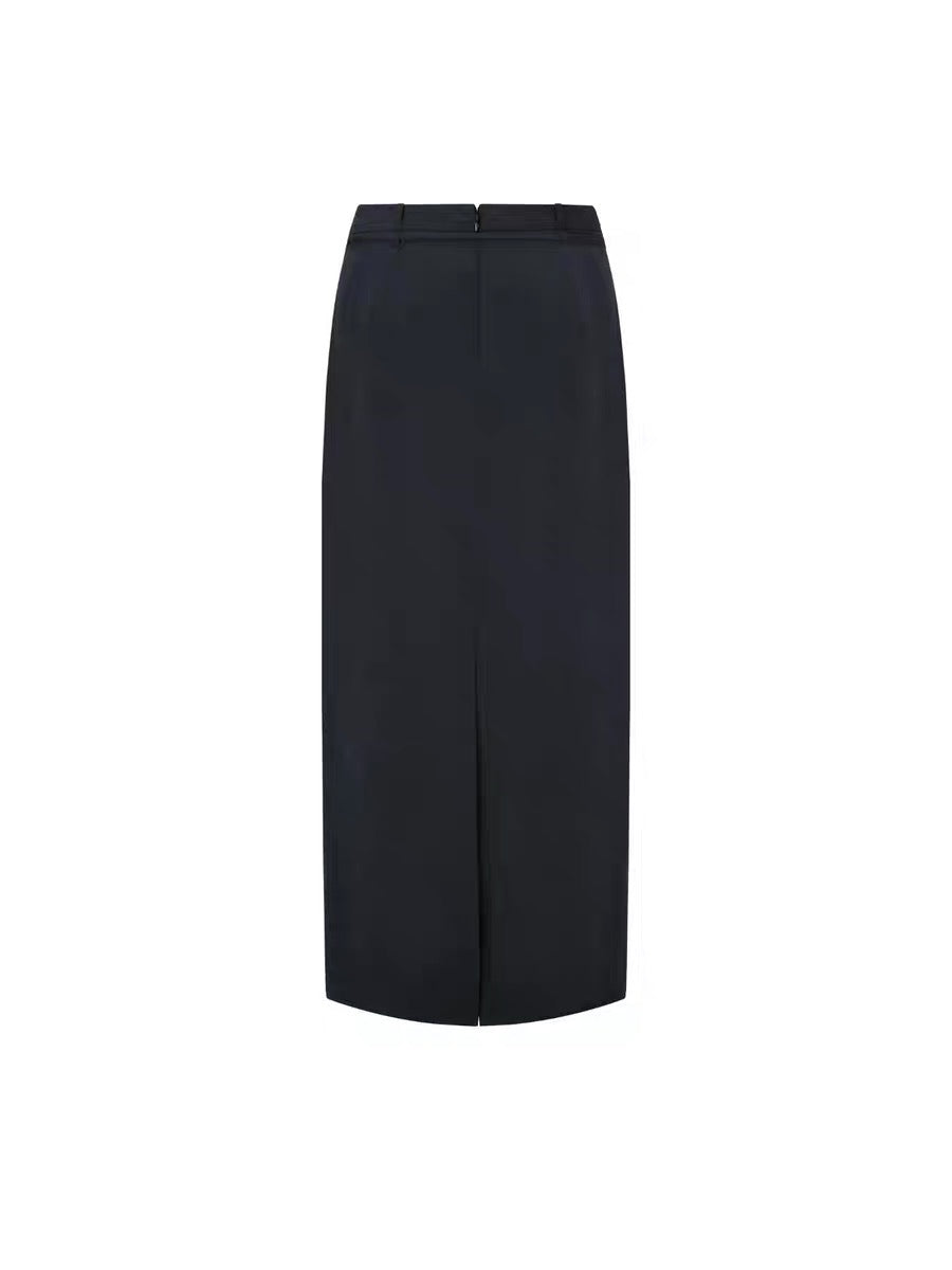 25早春 PENCIL MIDI SKIRT 系带半裙