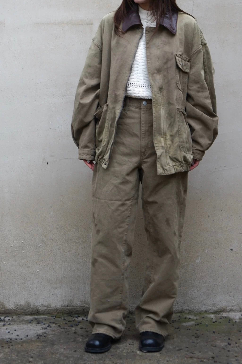 26早春 SULFUR OXFORD VINTAGE WIDE PANTS