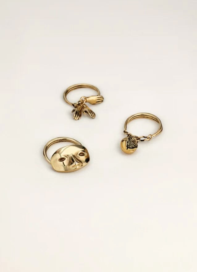 24SS ESTAMPE TRIO RINGS 三件套复古戒指