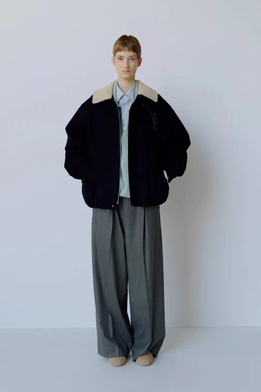 26秋冬MOUTON COLLAR WOOL CASHMERE PADDED JACKET