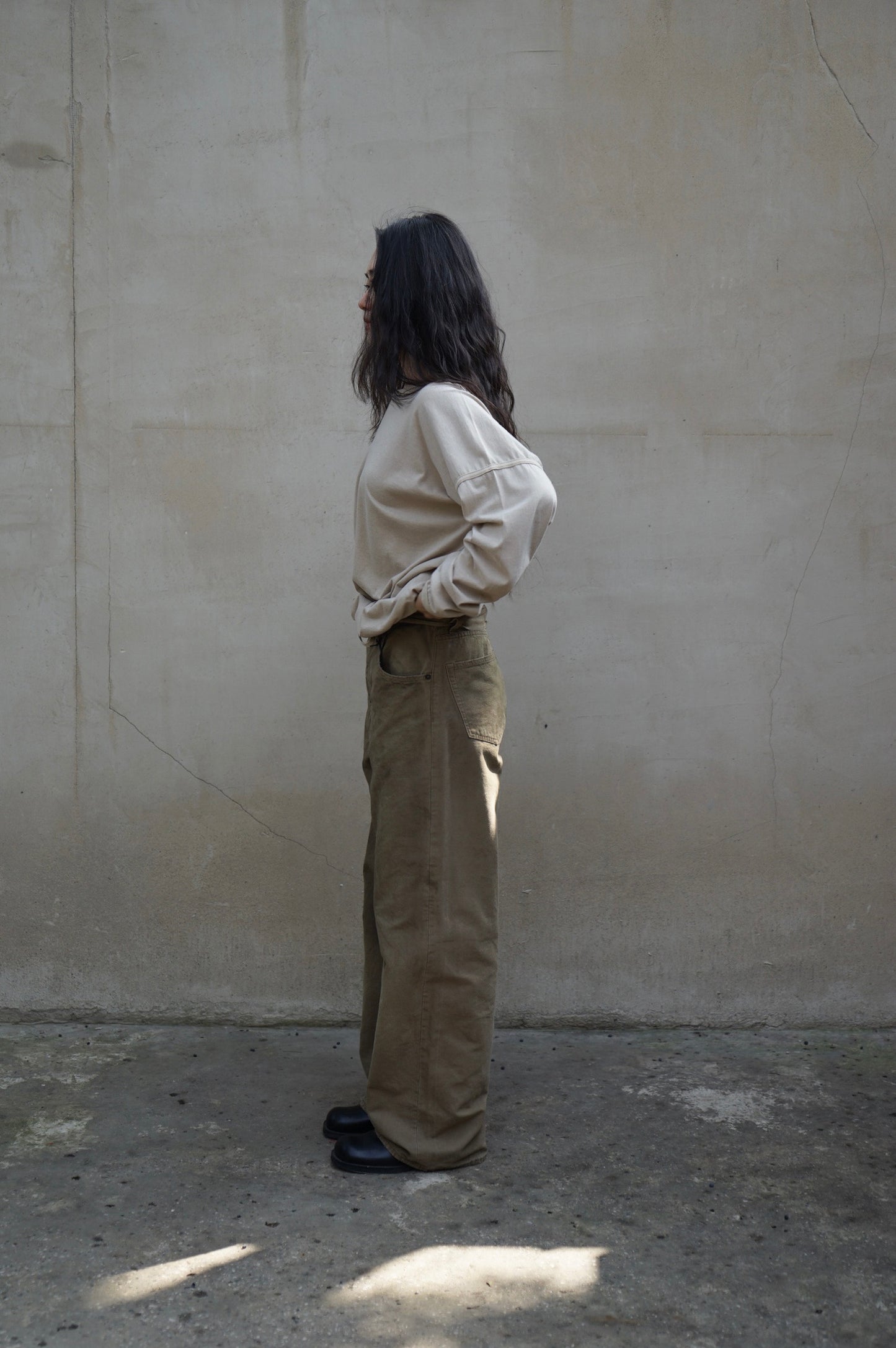 26早春 SULFUR OXFORD VINTAGE WIDE PANTS