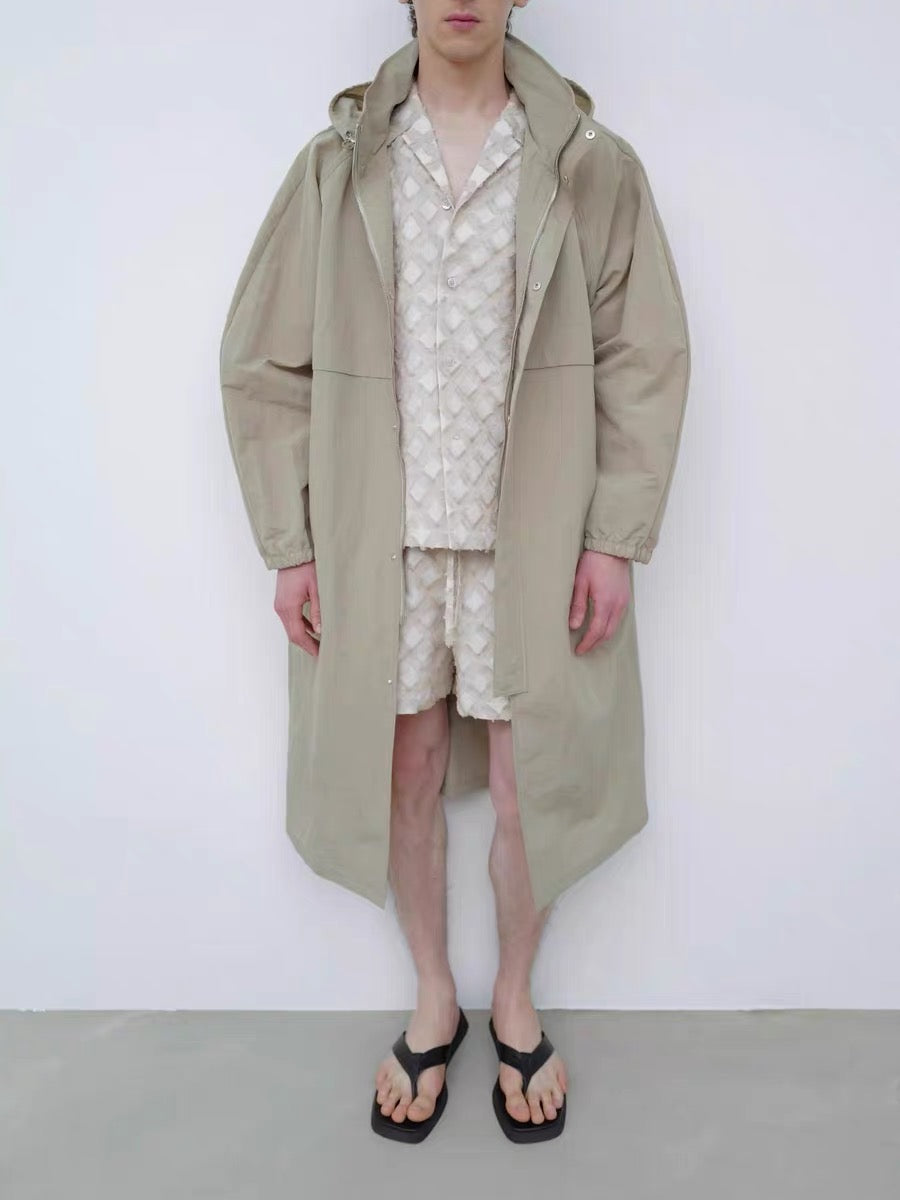 25早春 HOODED PANELED COAT连帽风衣