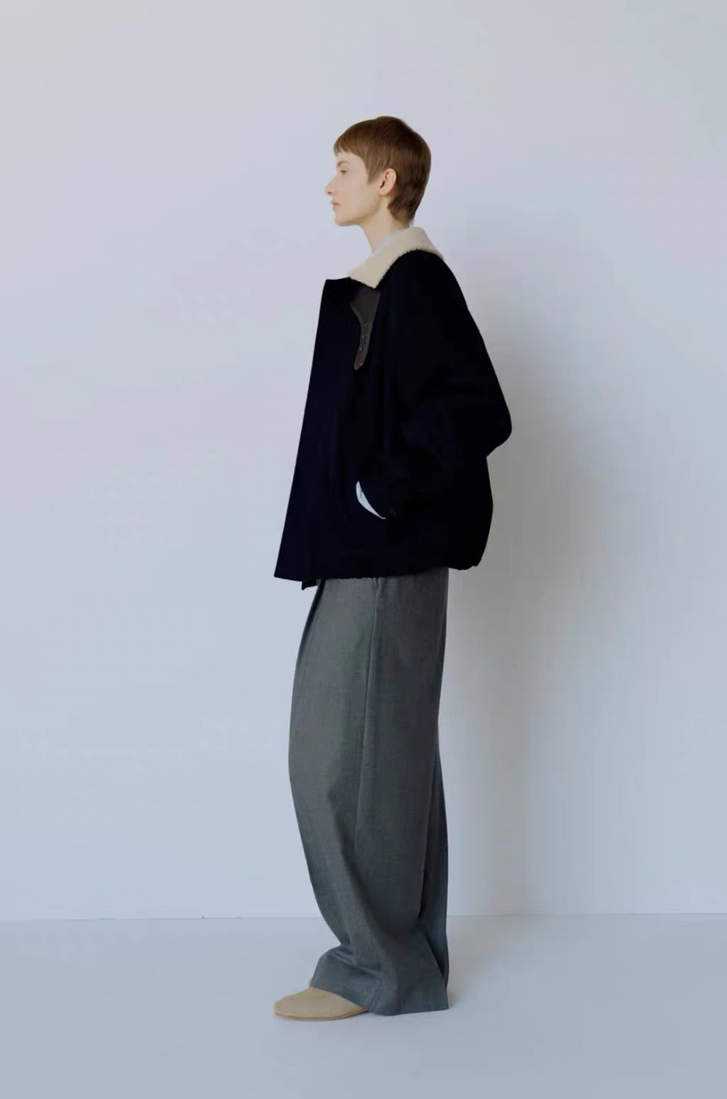26秋冬MOUTON COLLAR WOOL CASHMERE PADDED JACKET