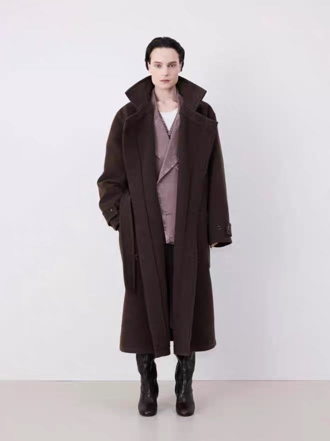 24FW WRAP COAT WITH CONTRAST STITCH 大衣