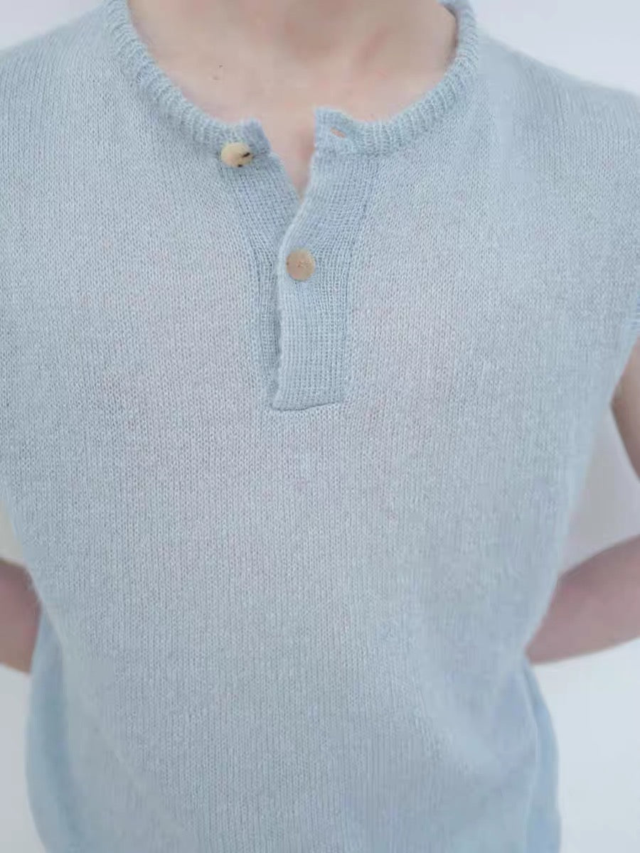 25早春 BUTTON NECK KNIT TOP 背心