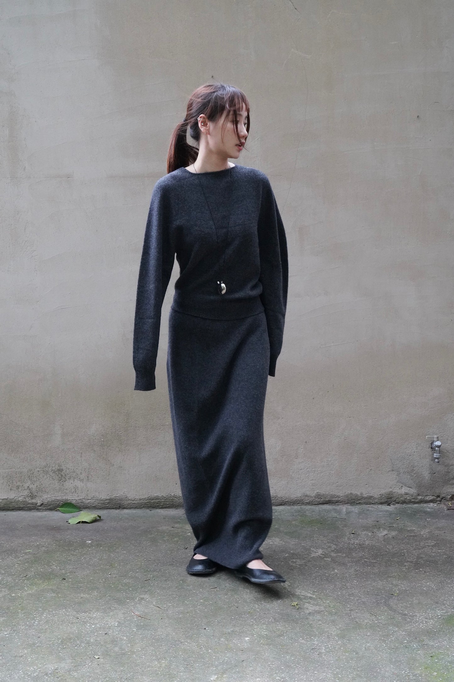 26早秋 CARA TWISTED SET KNIT SKIRT