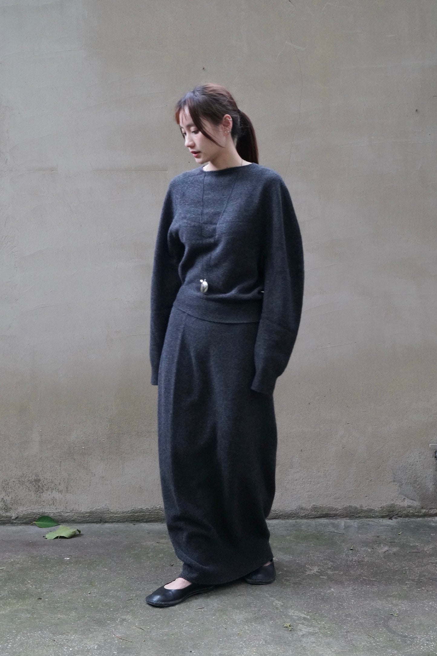 26早秋 CARA TWISTED SET KNIT SKIRT