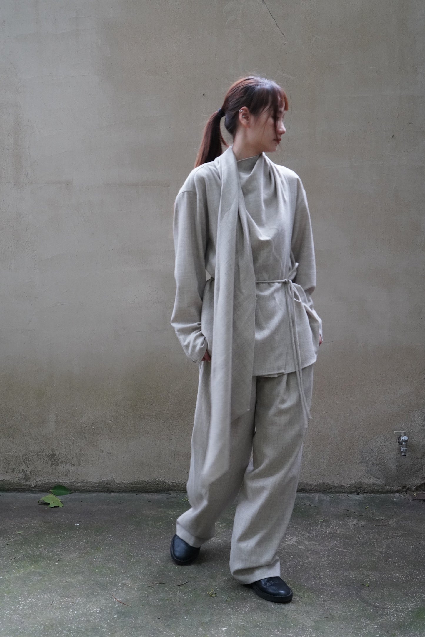 26早秋 MILA WOOL SCARF  WRAP JACKET