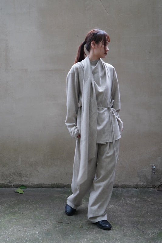 26早秋 MILA WOOL SCARF  WRAP JACKET