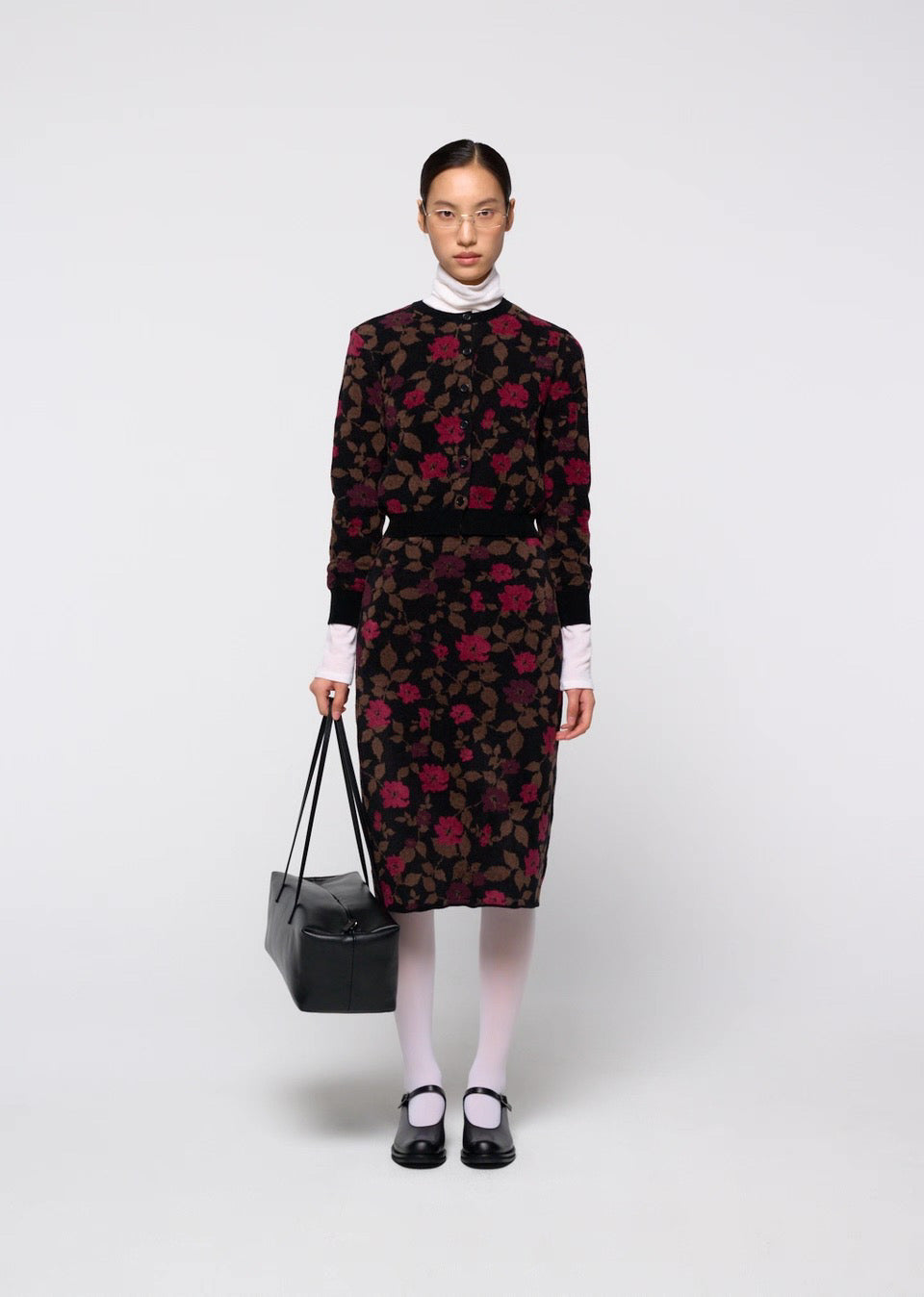 26早秋 FLORAL JACQUARD CARDIGAN