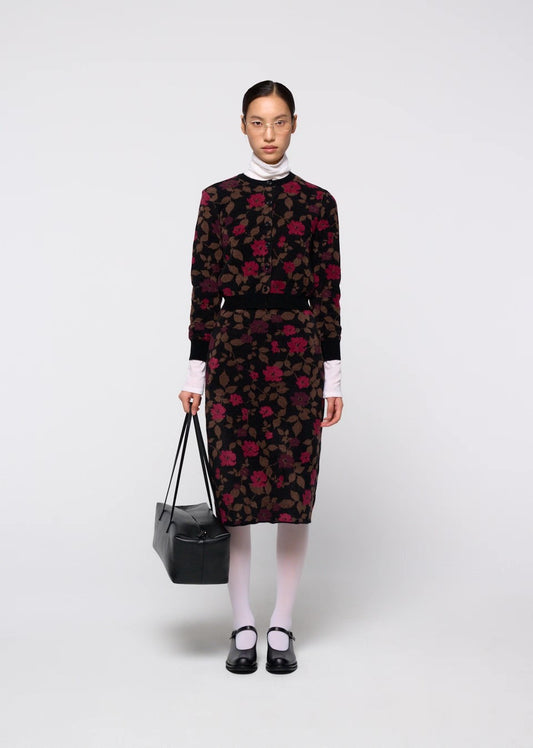 26早秋 FLORAL JACQUARD CARDIGAN