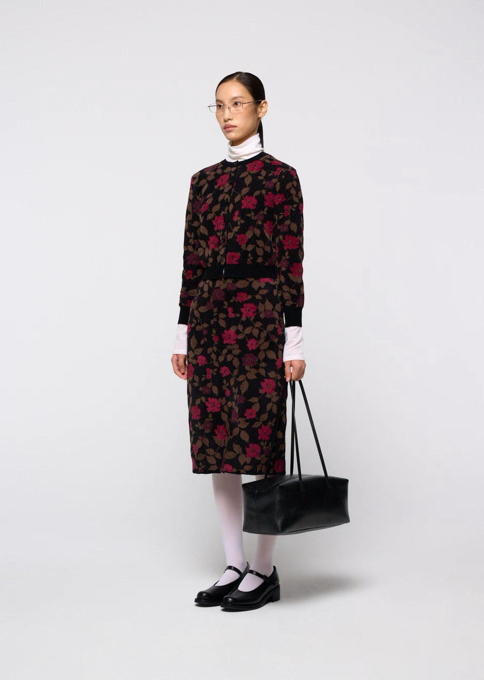 26早秋 FLORAL JACQUARD CARDIGAN