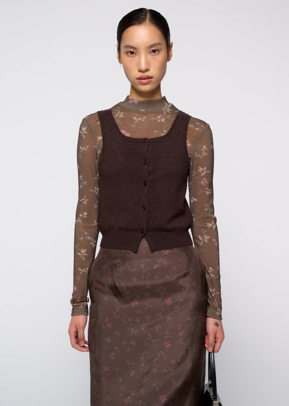 26早秋 FLORAL MOCK NECK TOP