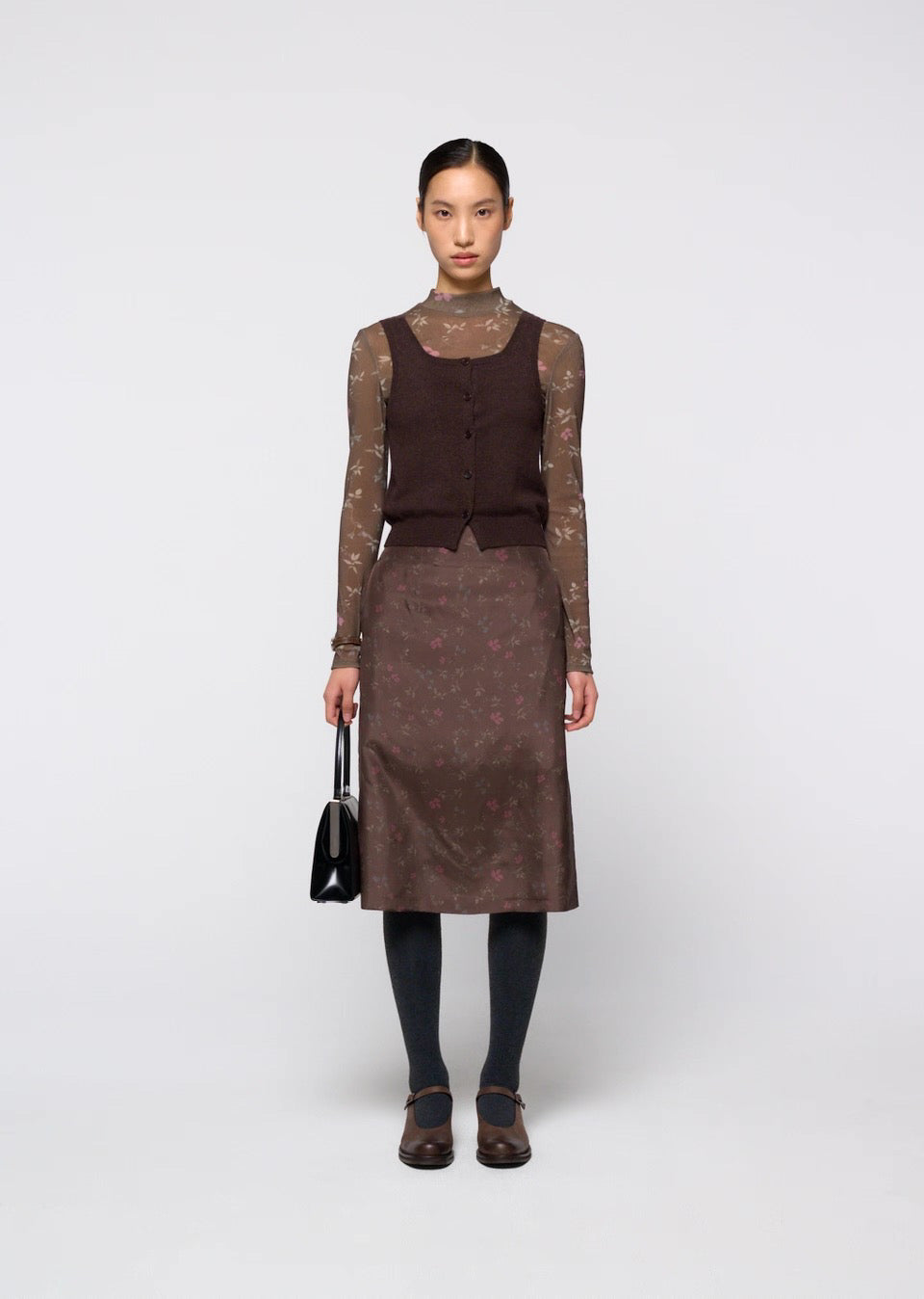 26早秋 FLORAL MOCK NECK TOP