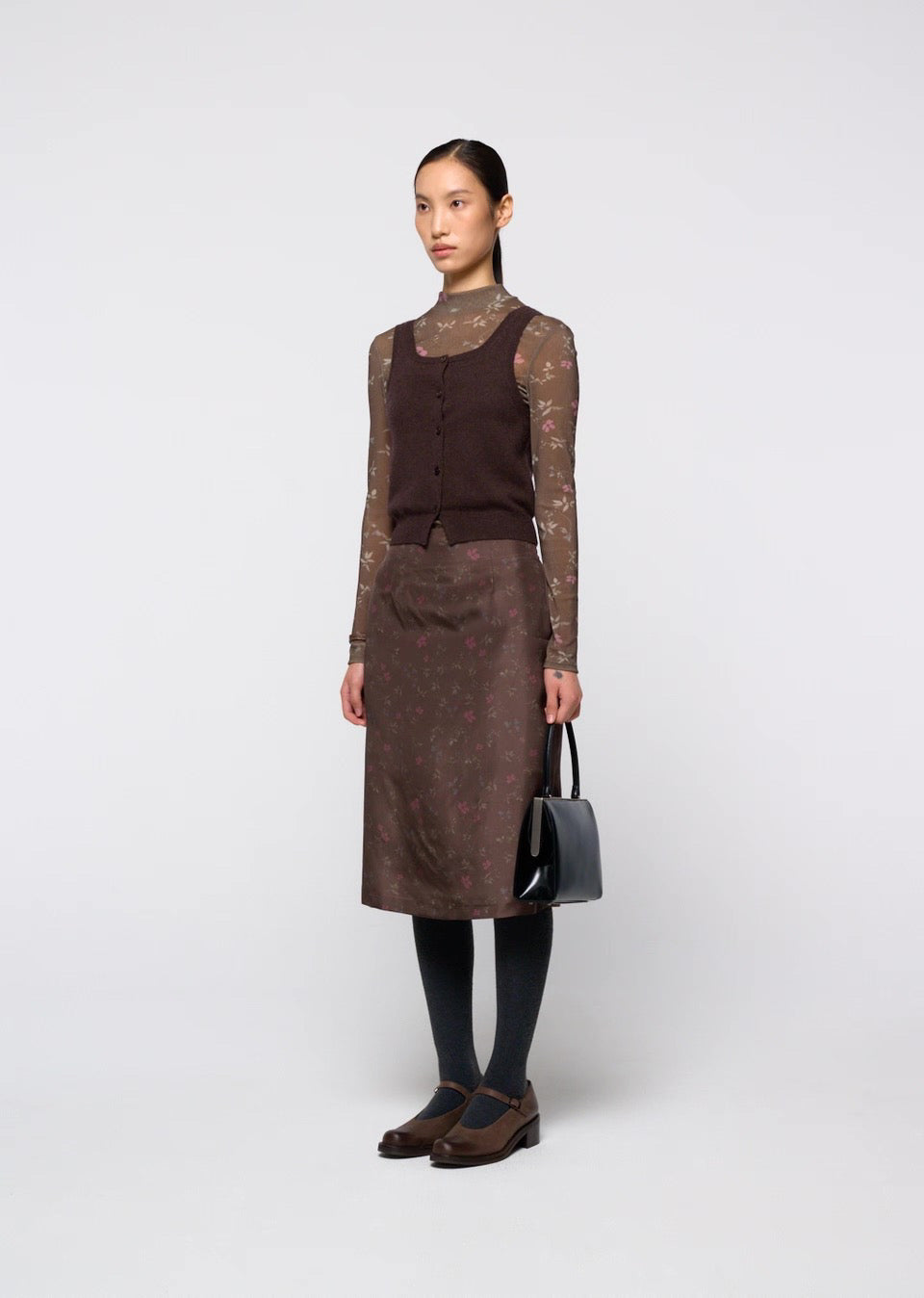 26早秋 FLORAL MOCK NECK TOP