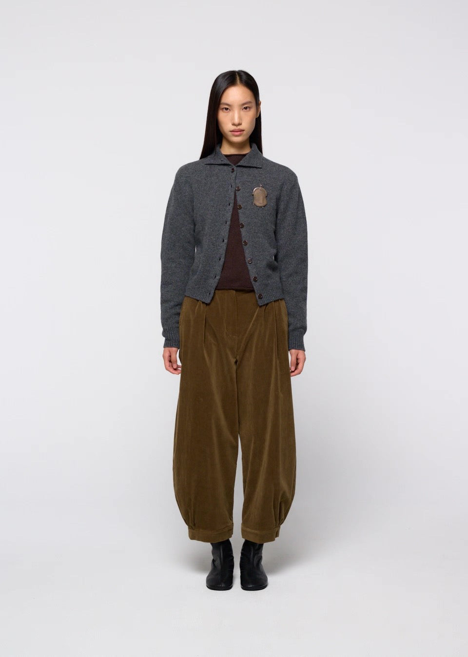 26早秋 VELVET SHIRRING PANTS