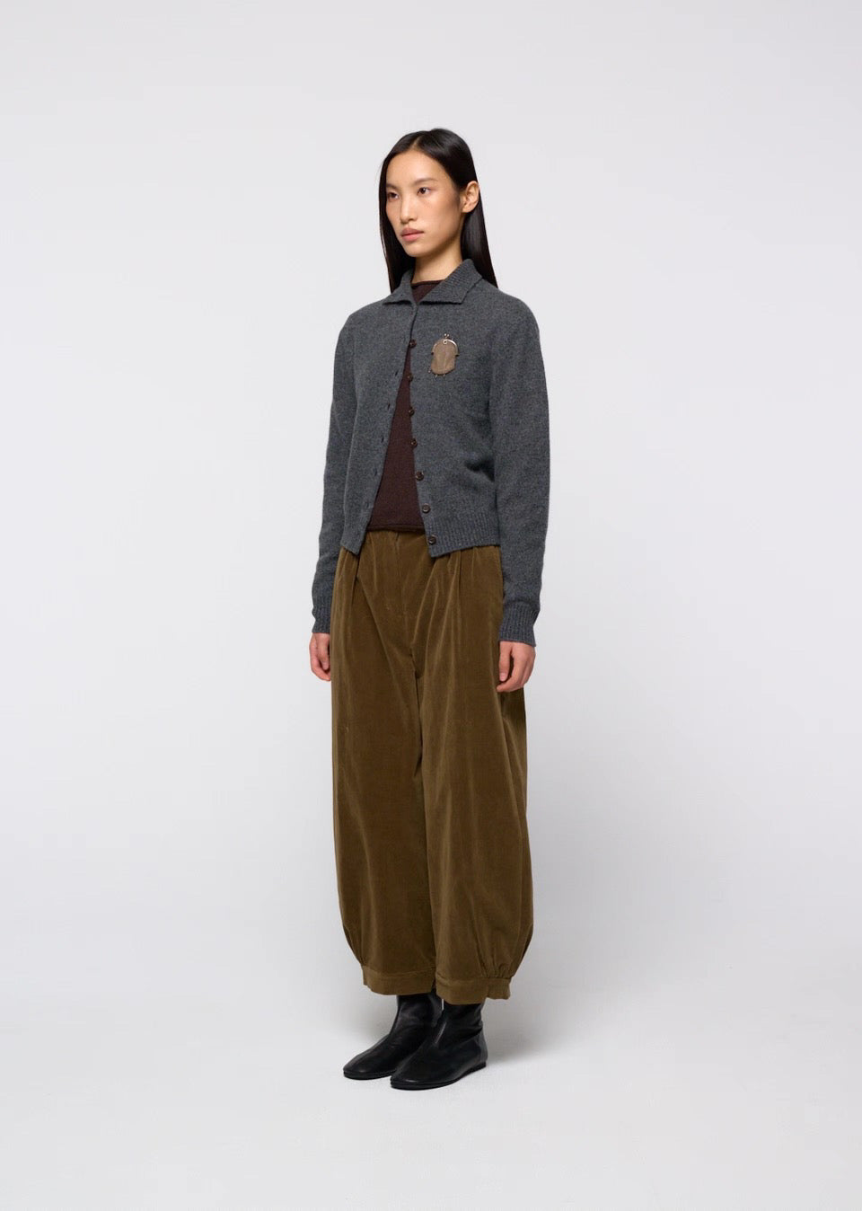 26早秋 VELVET SHIRRING PANTS