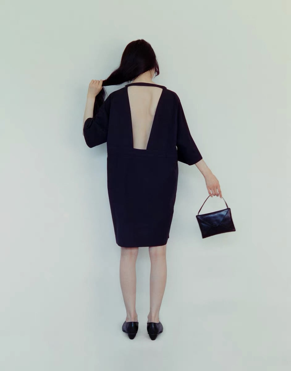open back t shirt dress ASOS DESIGN open back a-line t-shirt mini dress in black
