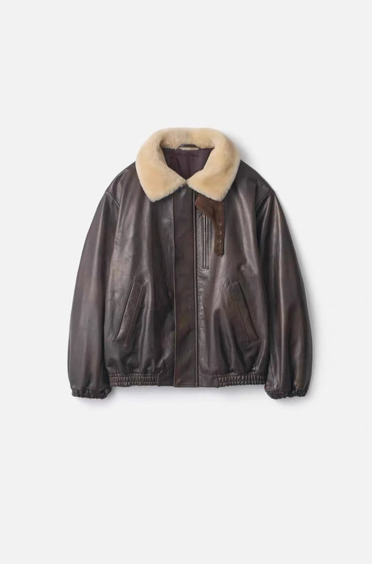 26秋冬 MOUTON COLLAR CALF ZIP JACKET